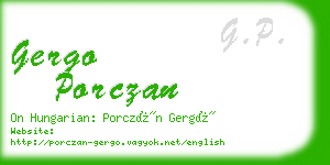 gergo porczan business card